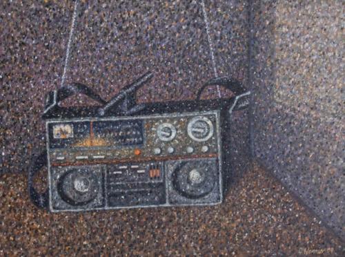 My Field Radio,2009,oil,18x24